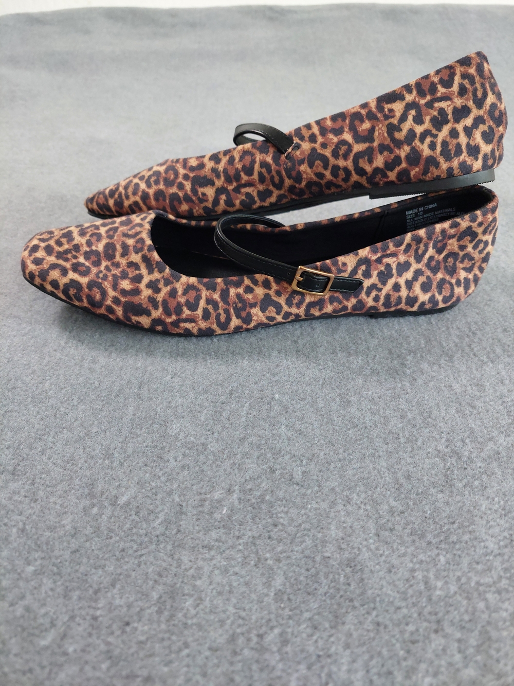 Serra Leopard Print Mary Jane Flats Memory Foam Size 10 - Picture 5 of 7